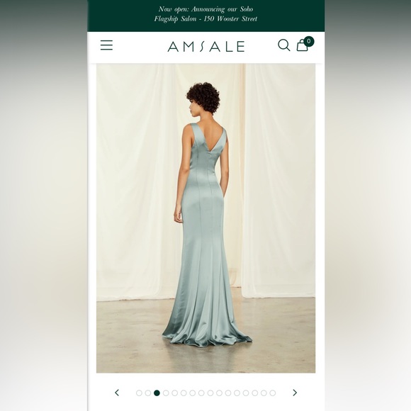 Amsale Leif Gown in Slate color - Picture 5 of 7